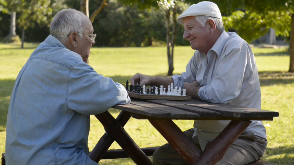 old men playing chess