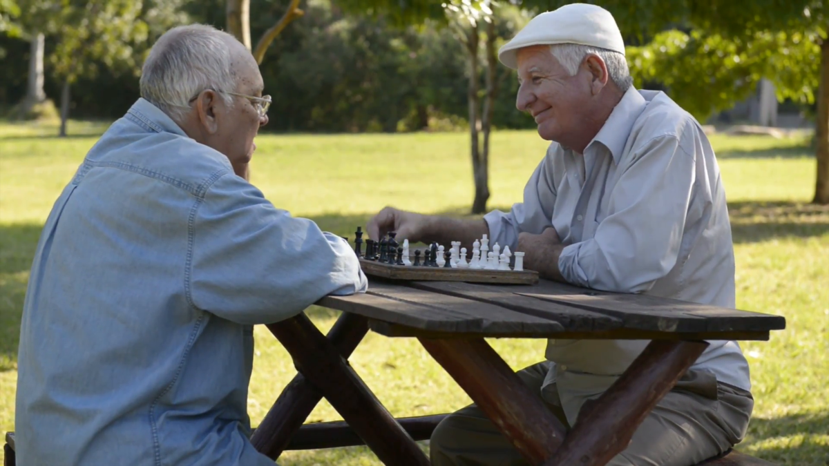 old men playing chess