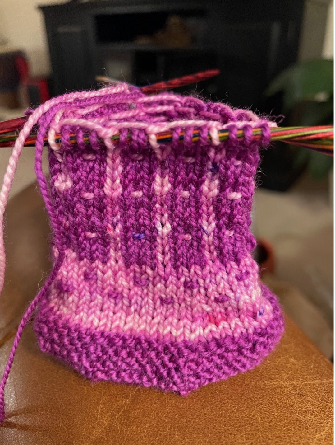 start of the knitting project