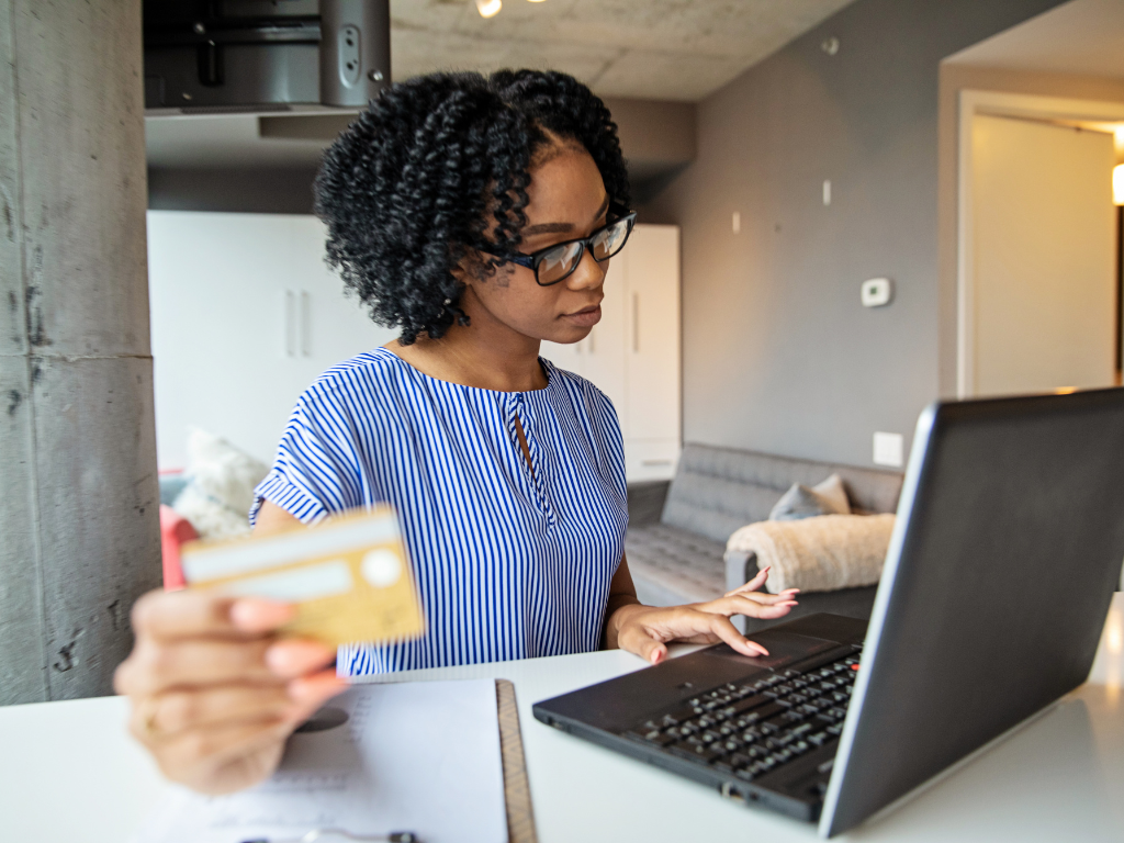 woman working on her finances